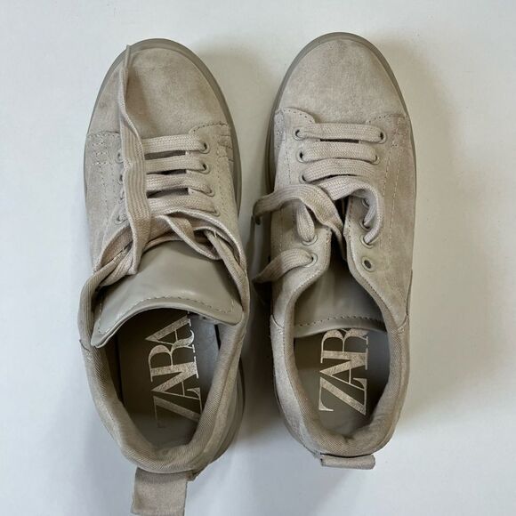 Zara Genuine Suede Platform Sneakers 8 - Picture 13 of 13